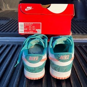 Nike dunk low washed teal snake skin